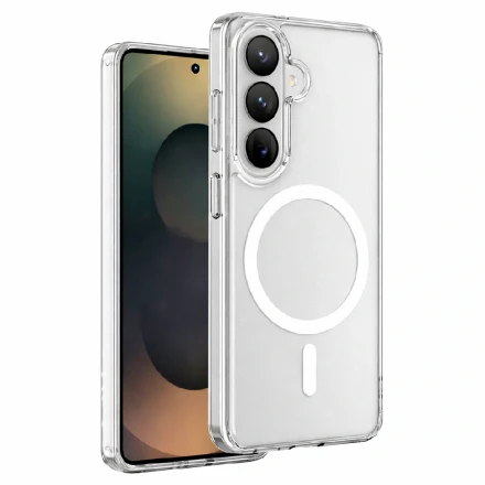 Пластиковая накладка Monarch Premium с MagSafe совместимый с Samsung S26 прозрачная