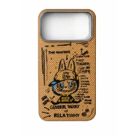 Кевларовая накладка Tactile Woven  Case совместимая с iPhone 17 Pro Doodle Yellow (желтая Labubu)