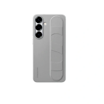 Силиконовая накладка с держателем Standing Grip Case совместимая с Samsung S25 Plus/S24 Plus серая (оригинал)