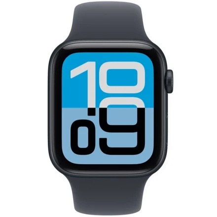 Умные часы  Apple Watch SE 3 2025, 44 мм, корпус из алюминия цвета «тёмная ночь», спортивный ремешок цвета «тёмная ночь», размер S/M (MEHN4)