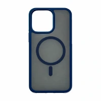 Противоударная накладка Hoco Airbag  MagSafe совместимая с iPhone 15 Pro затемненная синий кант