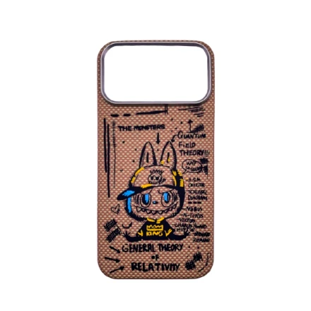 Кевларовая накладка Tactile Woven  Case совместимая с iPhone 17 Pro Max Doodle Yellow (желтая Labubu)