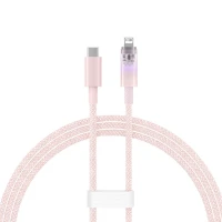 Кабель Baseus Type-С/Lighting 20w 1м розовый