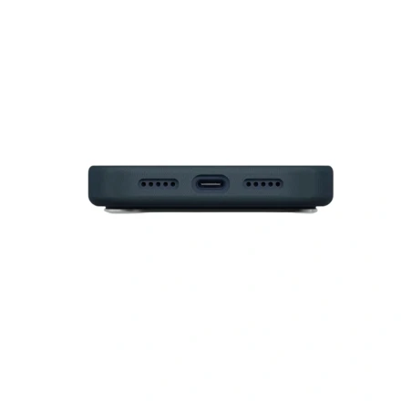 Кожаная накладка Uniq Lyden с Magsafe совместимая с 17 Pro пепельно-голубой
