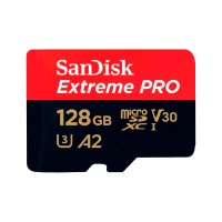 Карта памяти SanDisk Extreme Pro Micro SD 128GB U3 A2 V30 200/90MB/S 4K с адаптером