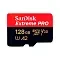 Карта памяти SanDisk Extreme Pro Micro SD 128GB U3 A2 V30 200/90MB/S 4K с адаптером