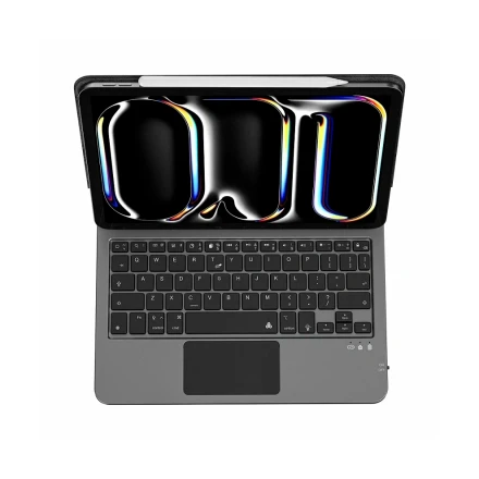 Чехол-клавиатура Touch Keyboard Case совместимая с iPad Air 13" (2024) (русская гравировка) черная