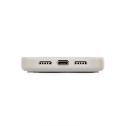 Кожаная накладка Uniq Lyden с Magsafe совместимая с 17 Pro бежевая