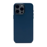 Накладка из эко-кожи Kzdoo Noble Collection с MagSafe совместимая с iPhone 15 Pro темно-синяя