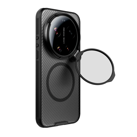 Противоударная накладка Nillkin Camshield Pro Case совместимая с Ксиаоми Ми 17 Ultra черная с защитой на камеру