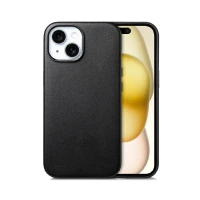 Накладка из эко-кожи Kzdoo Noble Collection с MagSafe совместимая с iPhone 15 Plus черная