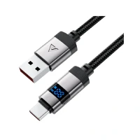 Кабель AceFast USB/Type-C (C15-04) нейлон 66W 1.2м черный