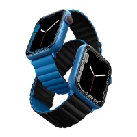 Ремешок UNIQ Revix reversible Magnetic совместимый с Apple Watch (38/40/41 mm) синий/черный (силикон)