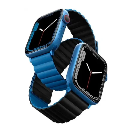 Ремешок UNIQ Revix reversible Magnetic совместимый с Apple Watch (38/40/41 mm) синий/черный (силикон)