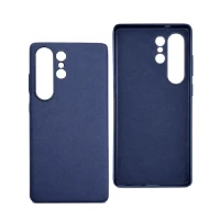 Накладка из эко кожи Kindsuit Case с MagSafe совместимая с Samsung Galaxy S26 Ultra темно-синяя (LB)