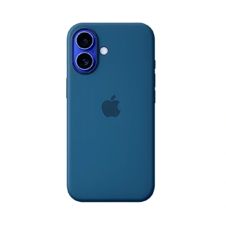 Накладка Silicone Case с MagSafe совместимая с iPhone 16 темно синяя SZ