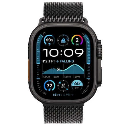 Apple Watch Ultra 2 (2024) GPS + Cellular, 49 мм, корпус из титана, ремешок Titanium Milanese Loop (S) цвета black (черный) MX4W3