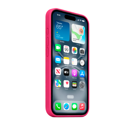 Накладка Silicone Case с MagSafe совместимая с iPhone 16 розовая SZ