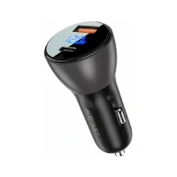 Автомобильное зарядное устройство Acefast B6 (USB-A/USB-C) with digital diaplay Transparent 63W