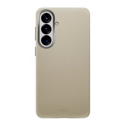 Накладка из эко кожи Uniq Lyden с MagSafe совместимая с Samsung Galaxy S26 Plus бежевая
