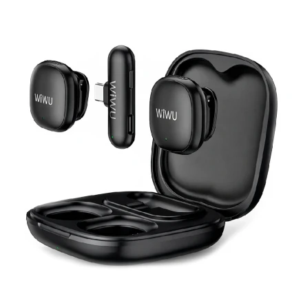Петличный беспроводной микрофон WiWU Wi-WM006 AI Adaptive Noise Reduction Black (черный) (Китай)