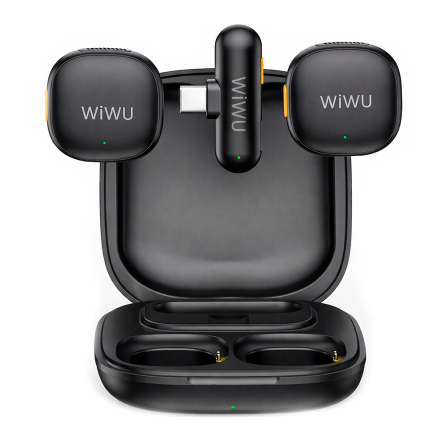 Петличный беспроводной микрофон WiWU Wi-WM006 AI Adaptive Noise Reduction Black (черный) (Китай)