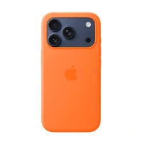 Накладка Silicone Case совместимая с iPhone 17 Pro оранжевая