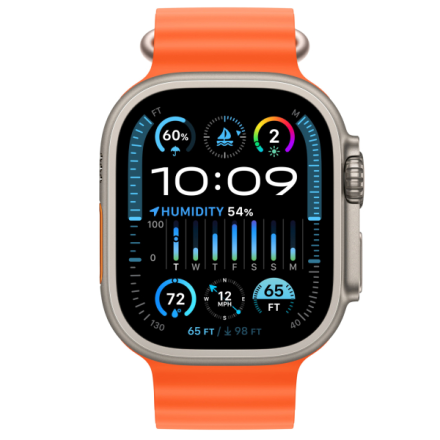 Apple Watch Ultra 2 GPS + Cellular, 49 мм, корпус из титана, ремешок Ocean (One Size) цвета orange (оранжевый)