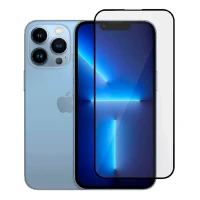 Защитное стекло совместимое с  iPhone 13 Pro Max/14 Plus полноэкранное черное техпак