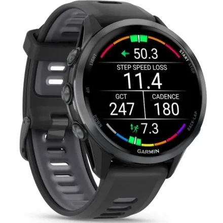 Умные часы  Умные часы Garmin Forerunner 970 (010-02969-60) черные, темно-серый титановый безель, с черно-серым ремешком