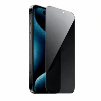 Конфидециальное защитное стекло Tempered Glass совместимое с iPhone 15 Pro полноэкранное черное