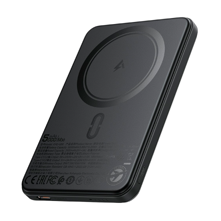 Внешний аккумулятор AceFast M30 MagSafe + кабель Type-C 5000 mAh 20W черный ССС