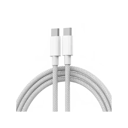 Кабель Ксиаоми Type-C/Type-C 1m 3А (плетеный) White (белый)