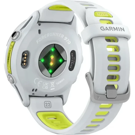 Умные часы  Умные часы Garmin Forerunner 970 (010-02969-61) белые, титановый безель, с бело-зеленым ремешком