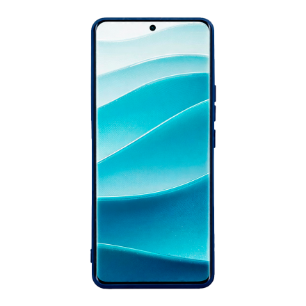Силиконовая накладка совместимая с Рэдми Нот 15 Pro+ 5G/Поко M8 Pro 5G (SC) темно-синяя