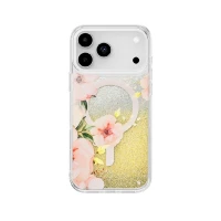 Противоударная накладка Uniq Coehl Fleurette c MagSafe совместимая с iPhone 17 Pro Max прозрачная с цветами