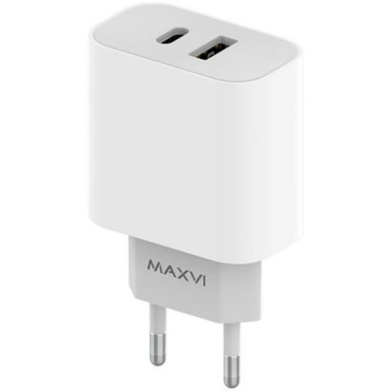 Сетевое зарядное устройство Maxvi CHL-602PD USB+USB-C белый
