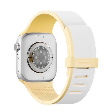 Ремешок UNIQ Revix IV совместимый с Apple Watch (42/41/40 mm) силикон с магнитными звеньями желтый/бежевый