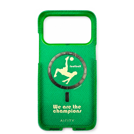 Кевларовая накладка Alrlty We are the Campions 2026 с MagSafe совместимая с iPhone 17 Pro Max (зеленая)