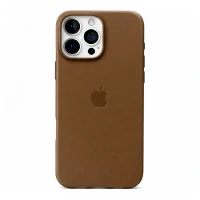 Накладка из эко-кожи Leather Case c MagSafe совместимая с iPhone 16 Pro Taupe (темно-серо-коричневый) SZ
