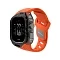 Карбоновый кейс с ремешком Aulumu A01 совместимый с Apple Watch Ultra 49mm черный/оранжевый