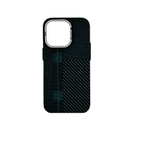 Пластиковая накладка FreeAir с MagSafe совместимая с iPhone 16 Pro черная под кевлар