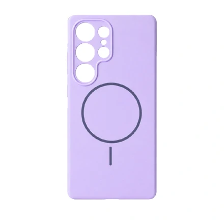 Накладка Silicone Case с MagSafe совместимая с Samsung S25 Ultra лавандовая