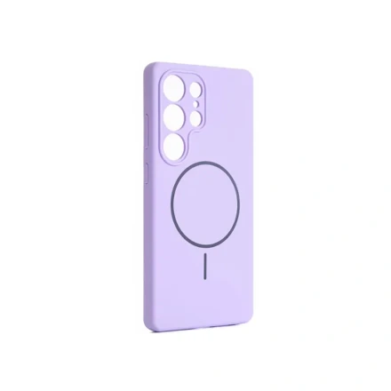 Накладка Silicone Case с MagSafe совместимая с Samsung S25 Ultra лавандовая