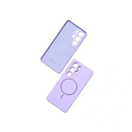 Накладка Silicone Case с MagSafe совместимая с Samsung S25 Ultra лавандовая