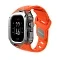 Карбоновый кейс с ремешком Aulumu A01 совместимый с Apple Watch Ultra 49mm титан/оранжевый