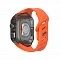 Карбоновый кейс с ремешком Aulumu A01 совместимый с Apple Watch Ultra 49mm титан/оранжевый