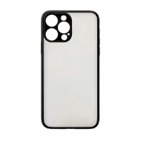 Пластиковая накладка NEW Skin совместимая с iPhone 15 Pro затемненная черный кант