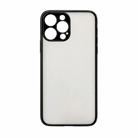 Пластиковая накладка NEW Skin совместимая с iPhone 15 Pro затемненная черный кант