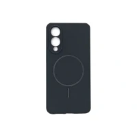 Накладка Silicone Case с MagSafe совместимая с Samsung S25 Edge черная